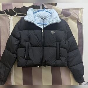 Prada Black Cropped Puffer Jacket